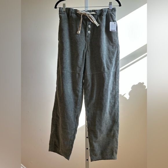 NWT We The Free Roscoe Cord Pull-On Jeans XS Gray Green Tint Thyme - Picture 5 of 10